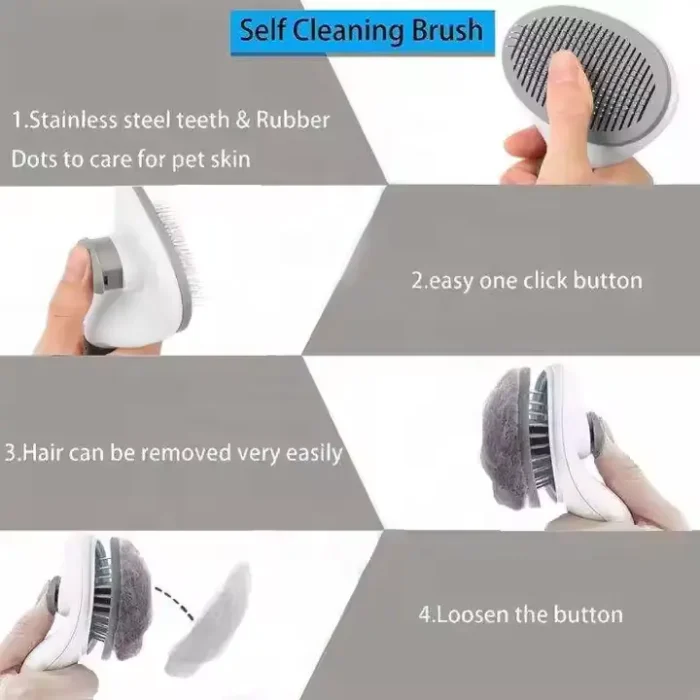 Premium Dog Grooming Brush Anti-Shedding Self-Cleaning - Image 5